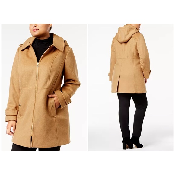 Michael kors zip front walker coat wool blend camel - Picture 1 of 7